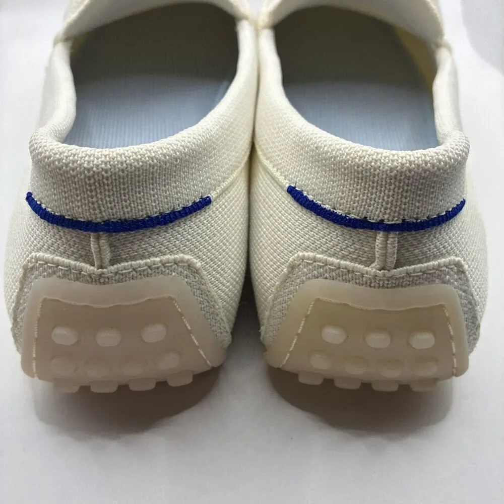 Rothy’s Women’s The Braid Driver Loafer Cream Washable Slip On Shoes 10.5
